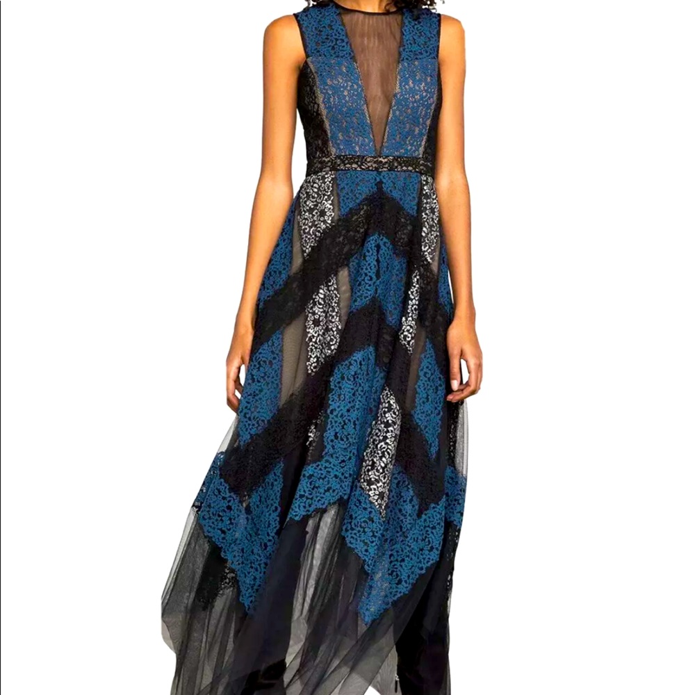 BCBGMaxAzria “Rebecka” long black dress size 4